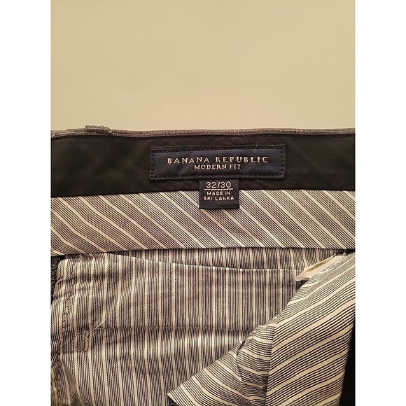 Banana Republic Mens 32x30 Modern Fit Flat Front Chino Dress Pants Gray EUC - Picture 4 of 5